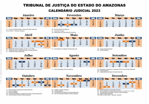 Calendário Judicial 2023